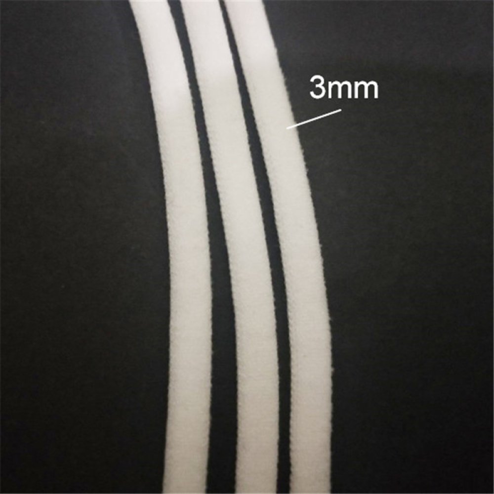 100 meter Elastisk maske Polyester rund 3 mm Hvid