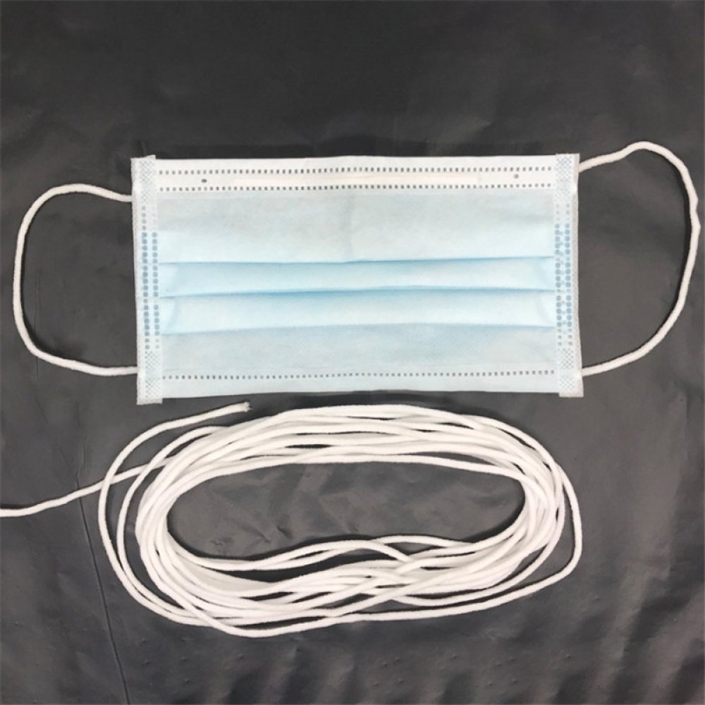 100 meter Elastisk maske Polyester rund 3 mm Hvid