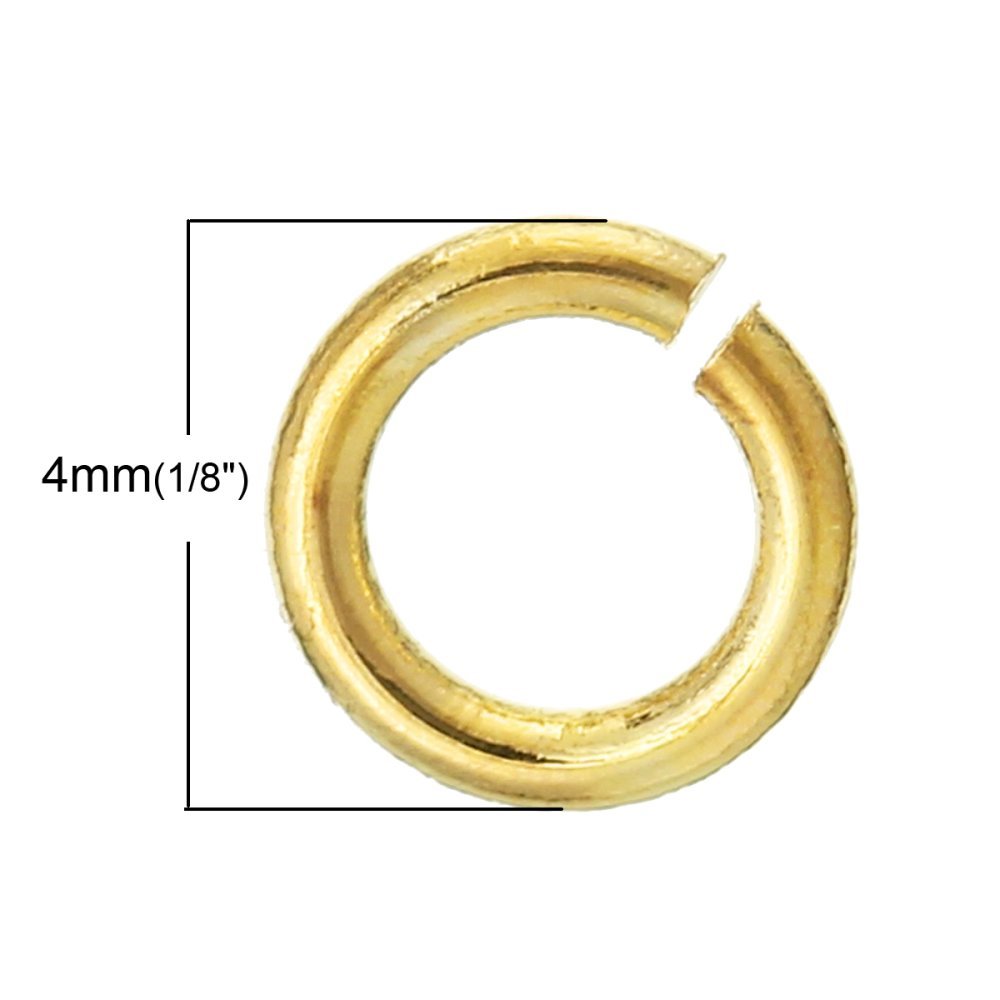 10 åbne forbindelsesringe 04 mm 18K forgyldt N°01