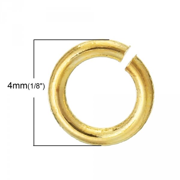 10 &aring;bne forbindelsesringe 04 mm 18K forgyldt N&deg;01