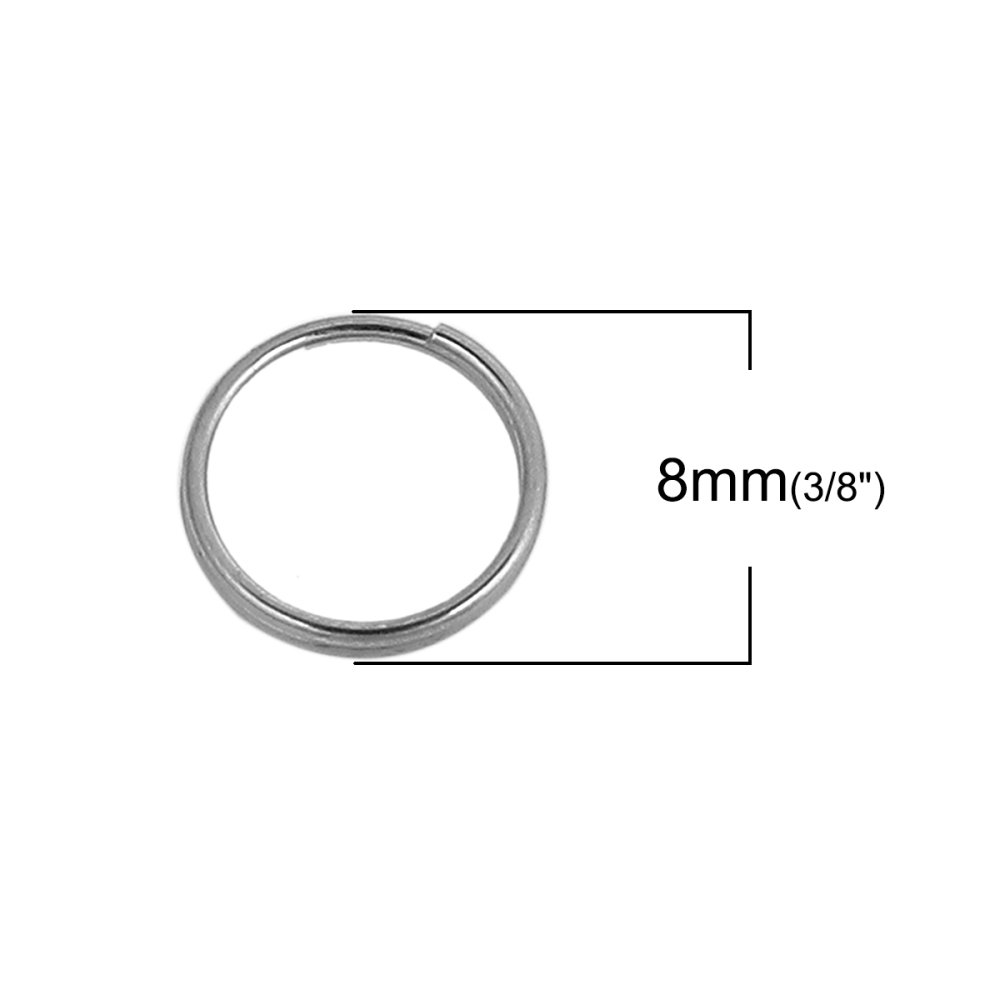 10 dobbelte forbindelsesringe 08 mm rustfrit stål