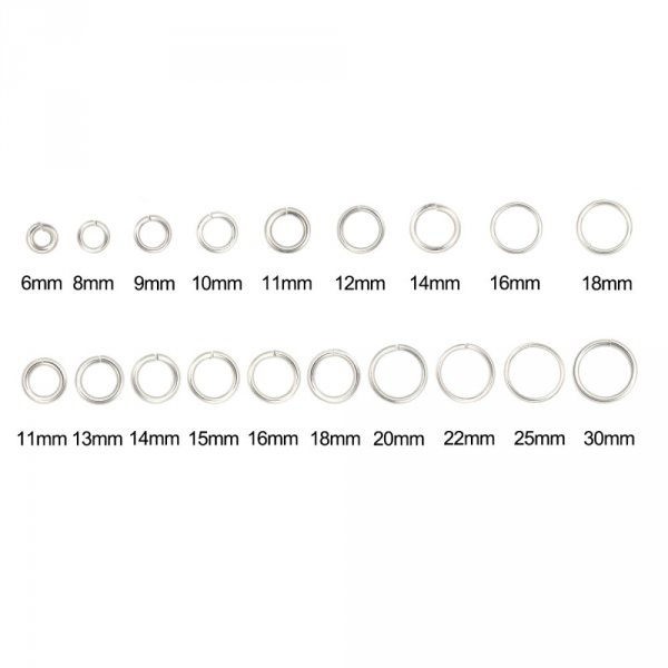 10 &aring;bne forbindelsesringe 09 mm rustfrit st&aring;l