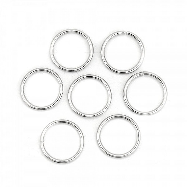 10 &aring;bne forbindelsesringe 15 mm rustfrit st&aring;l