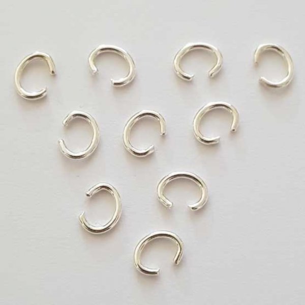 10 Anneaux de jonction ouvert 06 mm En Zamak ( plaqu&eacute; Argent)