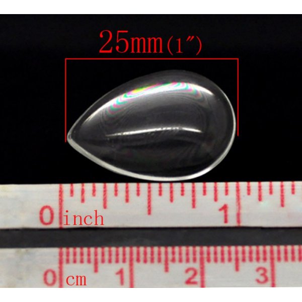 10 Cabochons Dr&aring;ber 18 x 25 mm i klart forst&oslash;rrelsesglas N&deg;25