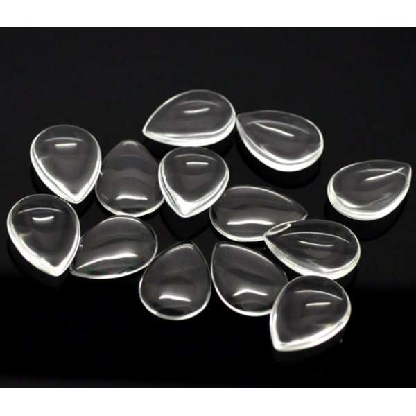 10 Cabochons Dr&aring;ber 18 x 25 mm i klart forst&oslash;rrelsesglas N&deg;25
