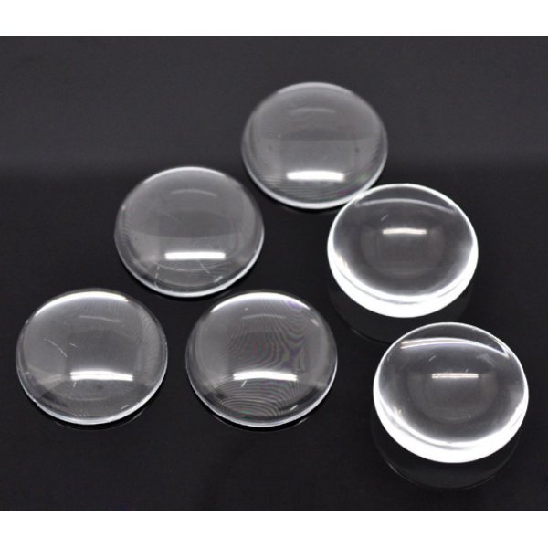 10 cabochons runde 30 mm i klart forst&oslash;rrelsesglas N&deg;13