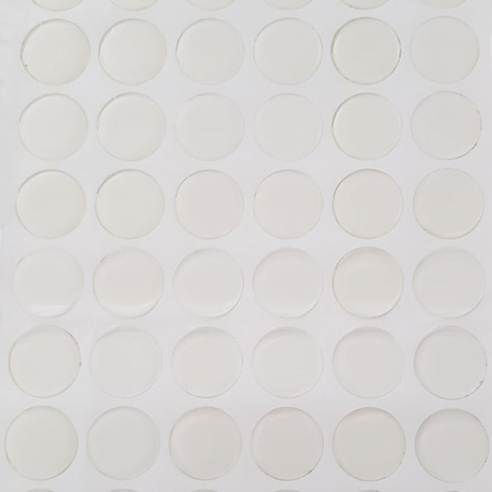 10 selvklæbende harpiks-cabochons 25 mm gennemsigtige