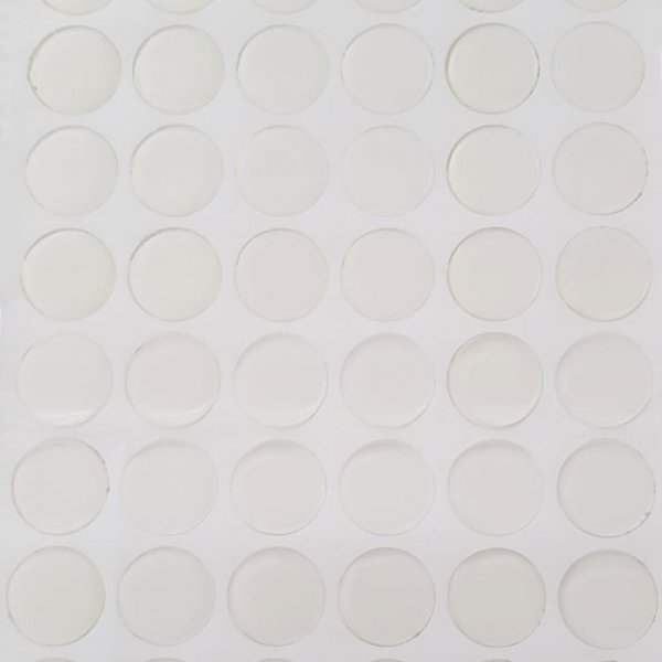 10 selvkl&aelig;bende harpiks-cabochons 25 mm gennemsigtige