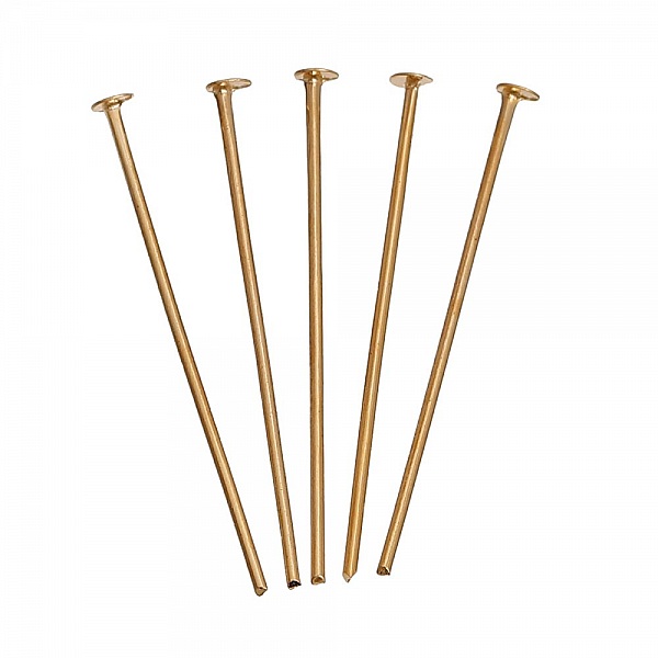 10 s&oslash;m 30 mm fladt hoved 14K forgyldt