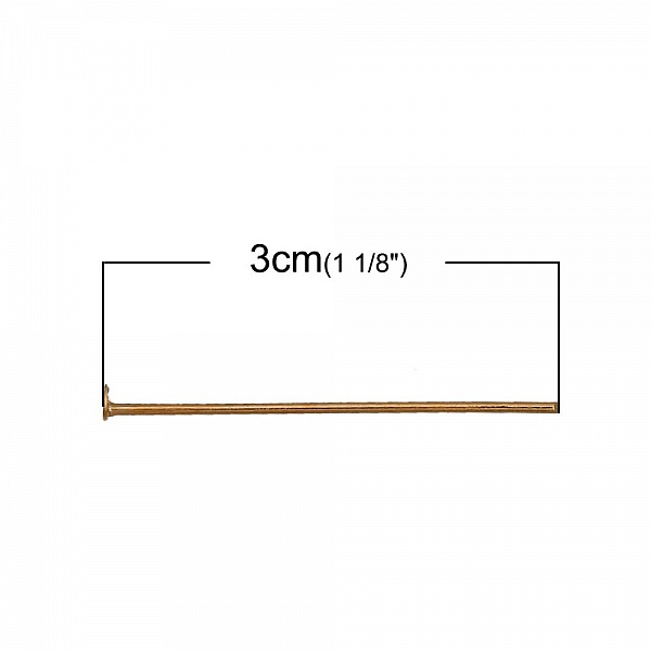 10 s&oslash;m 30 mm fladt hoved 14K forgyldt