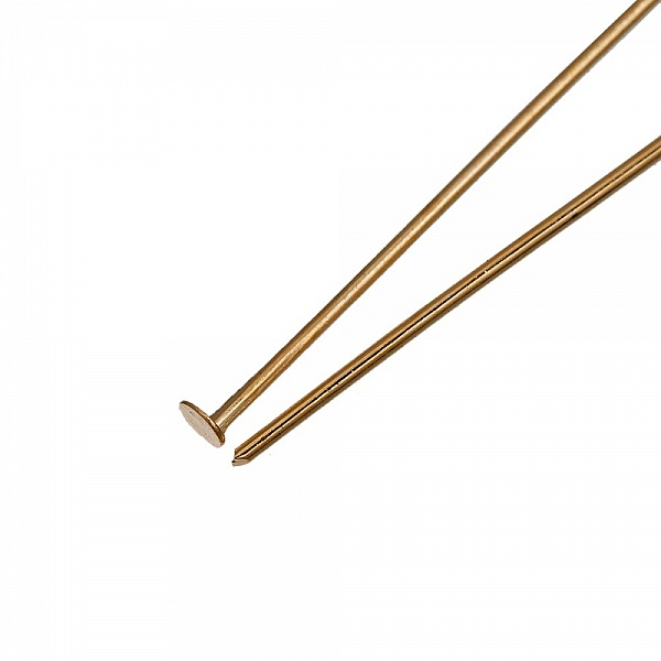 10 s&oslash;m 30 mm fladt hoved 14K forgyldt