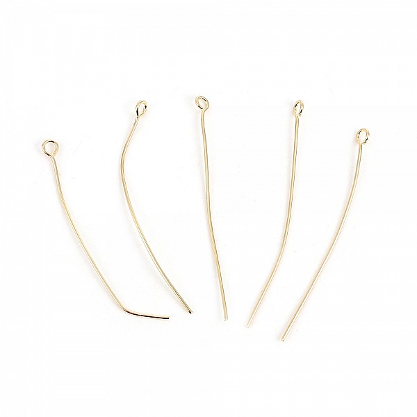 10 s&oslash;m 50 mm &oslash;jenbolt 18K forgyldt