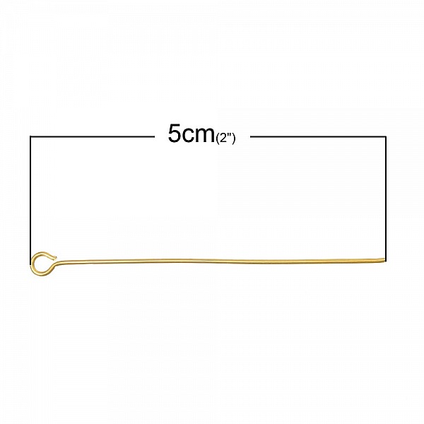 10 s&oslash;m 50 mm &oslash;jenbolt 18K forgyldt