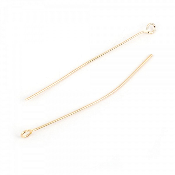 10 s&oslash;m 50 mm &oslash;jenbolt 18K forgyldt