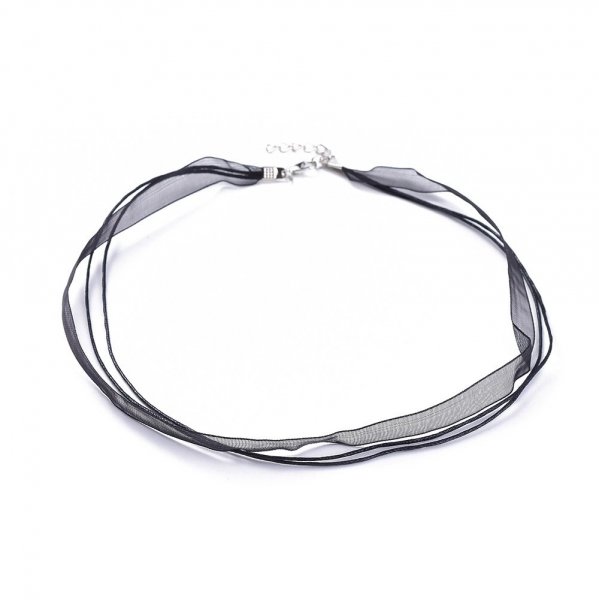 10 halsk&aelig;der med organzab&aring;nd og sort voksbehandlet snor