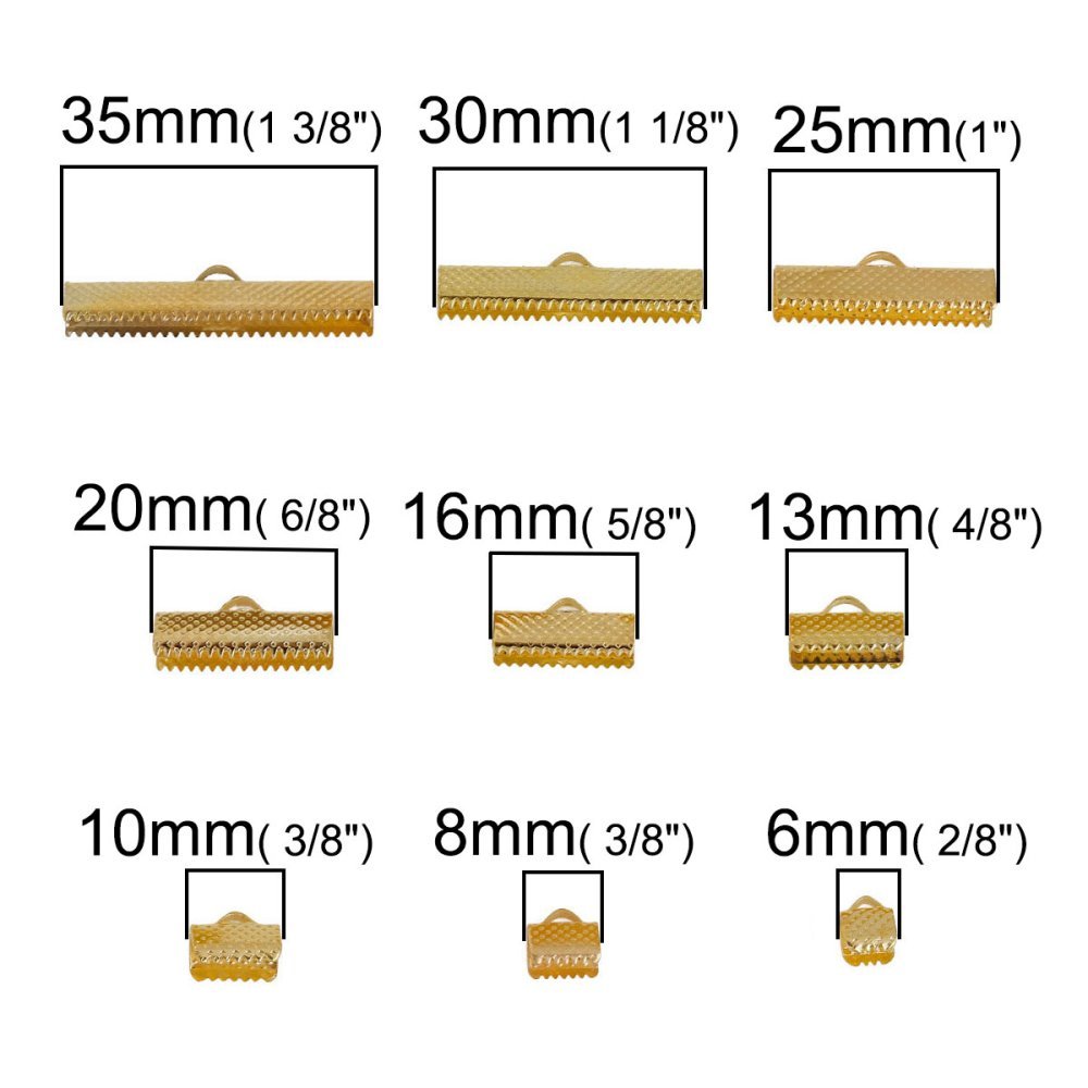 10 Embouts griffe pour cordon 08 x 08 mm Doré