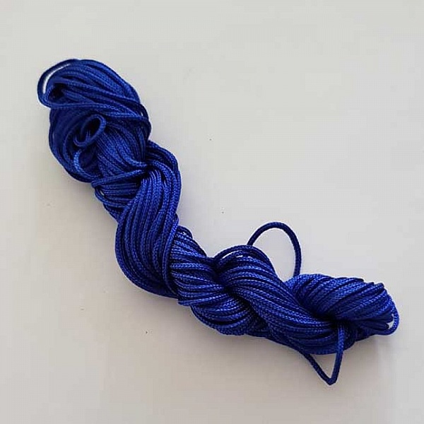 10 M&egrave;tres de Cordons 2 mm Nylon Tress&eacute;s Bleu Electrique