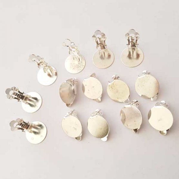 10 Supports Boucles d'oreilles Clips Plateau N&deg;03 2&eacute;me Choix x 5 Paires
