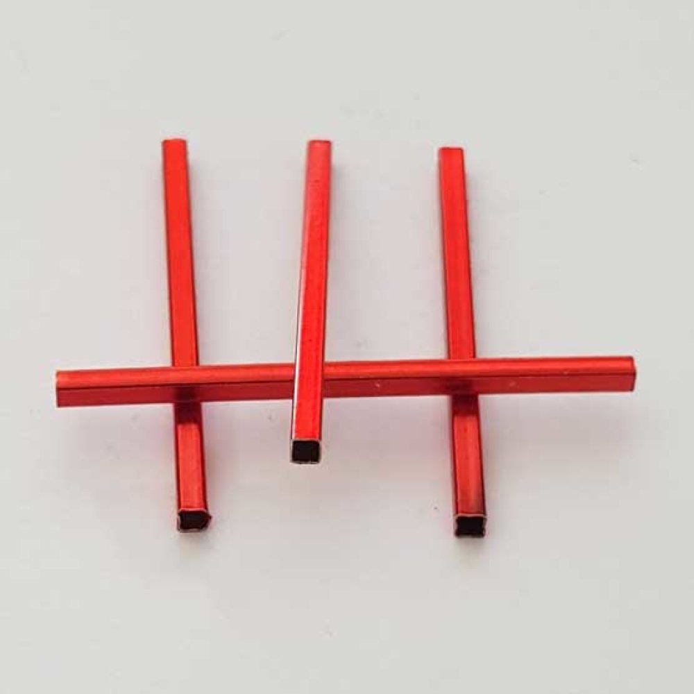 10 Tubes Carrés 40 mm Rouge