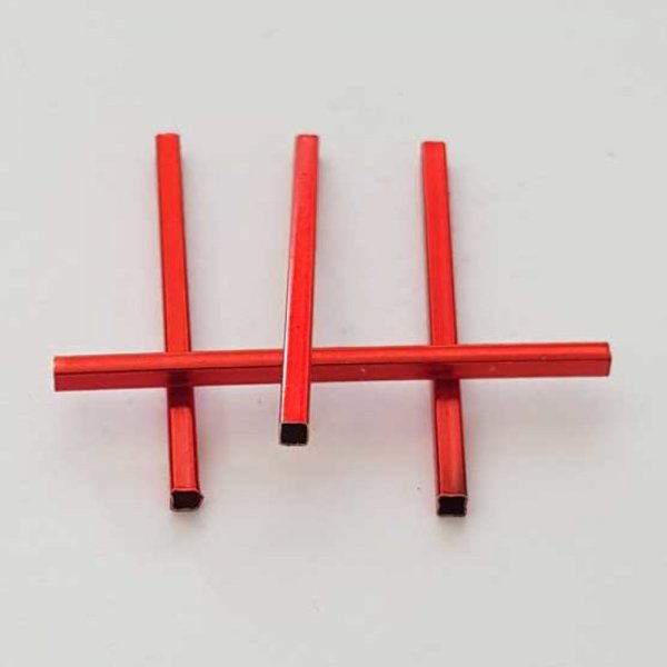 10 Tubes Carr&eacute;s 40 mm Rouge