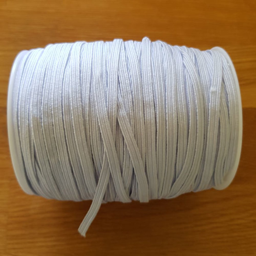 10 meter flad hvid elastisk tape 5 mm N°03