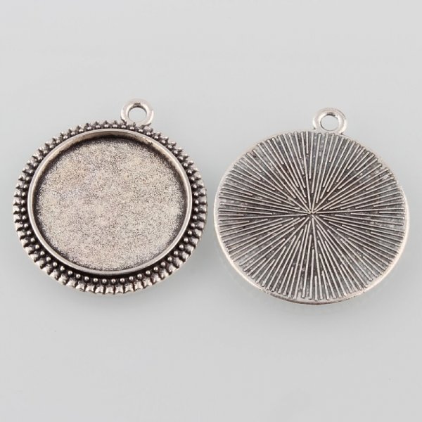 10 x 20mm s&oslash;lv cabochon holdere, cabochon vedh&aelig;ng 34AS 