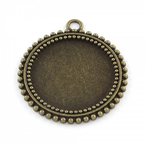 10 x 25mm bronze cabochon holdere, cabochon vedh&aelig;ng 31AB