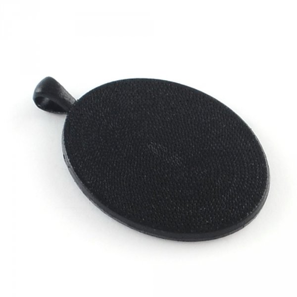 10 cabochonholdere 30 X 40 mm Sort, cabochon vedh&aelig;ng 304-17