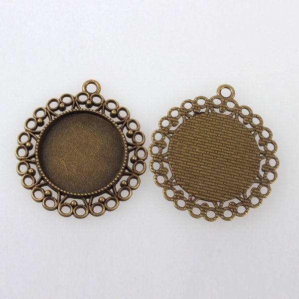 10 x 25 mm bronze cabochon holdere, cabochon vedh&aelig;ng 118AB 