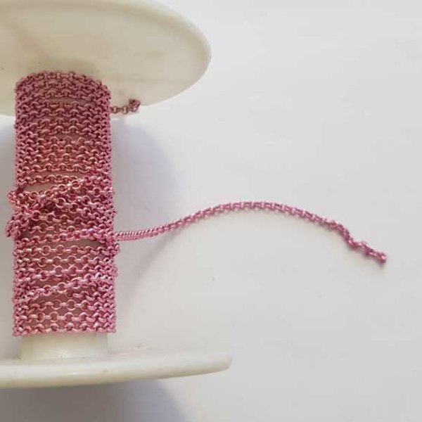 1.75 m&egrave;tre de chaine plate Rose N&deg;13 02 x 02 mm