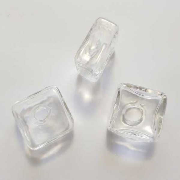 1 Boule en verre Carr&eacute; 25 mm 02 &agrave; remplir