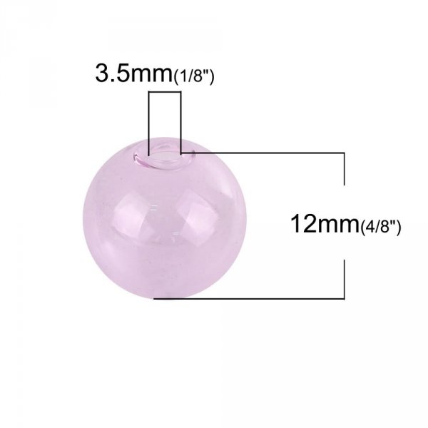 1 rund glaskugle til at fylde 12mm Pink