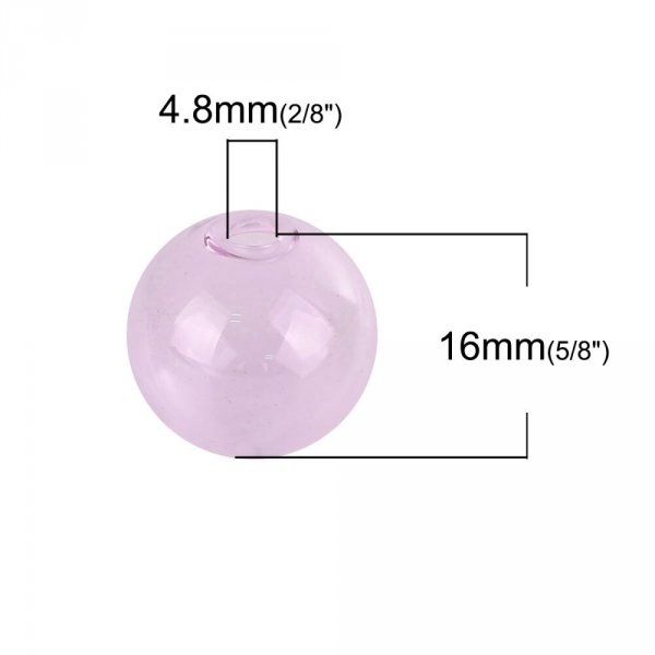 1 x 16mm rund glaskugle Pink til at fylde