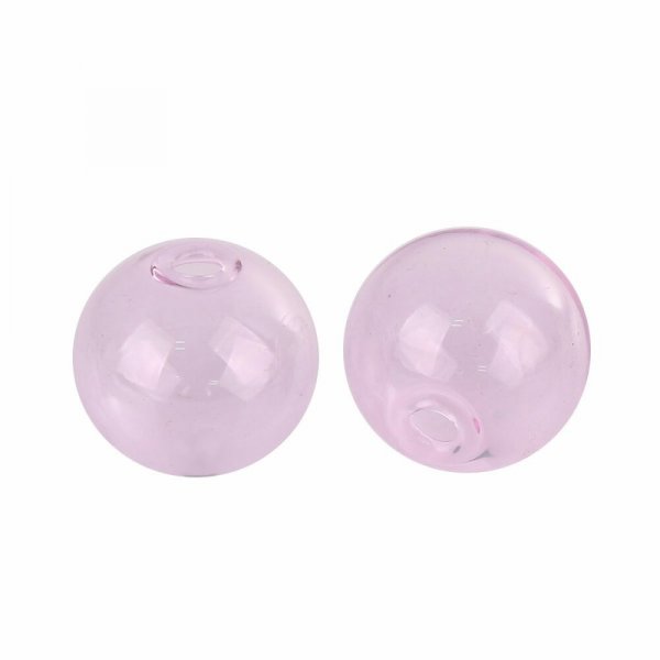1 x 16mm rund glaskugle Pink til at fylde