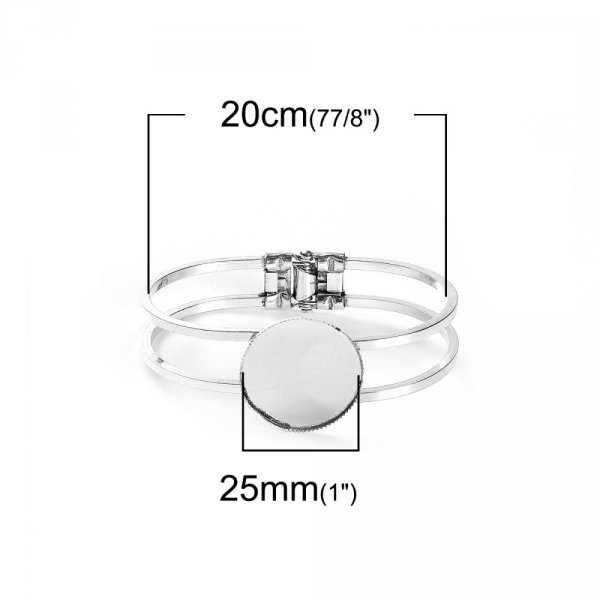 1 Bracelet support cabochon + 1 cabochon verre 25mm N&deg;02