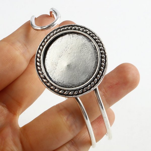 1 Bracelet support cabochon + 1 cabochon verre 25mm N&deg;03