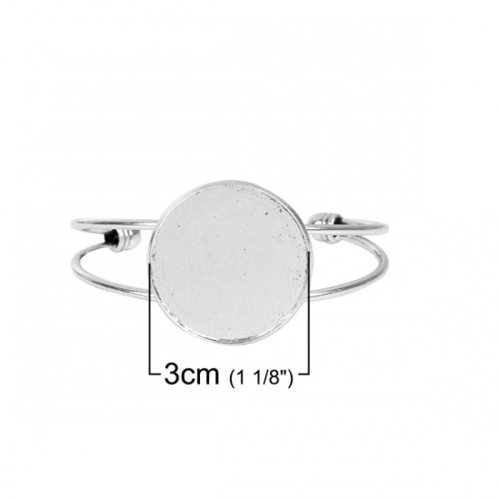 1 Cabochon støtte armbånd + 1 glas cabochon 30 mm N°01