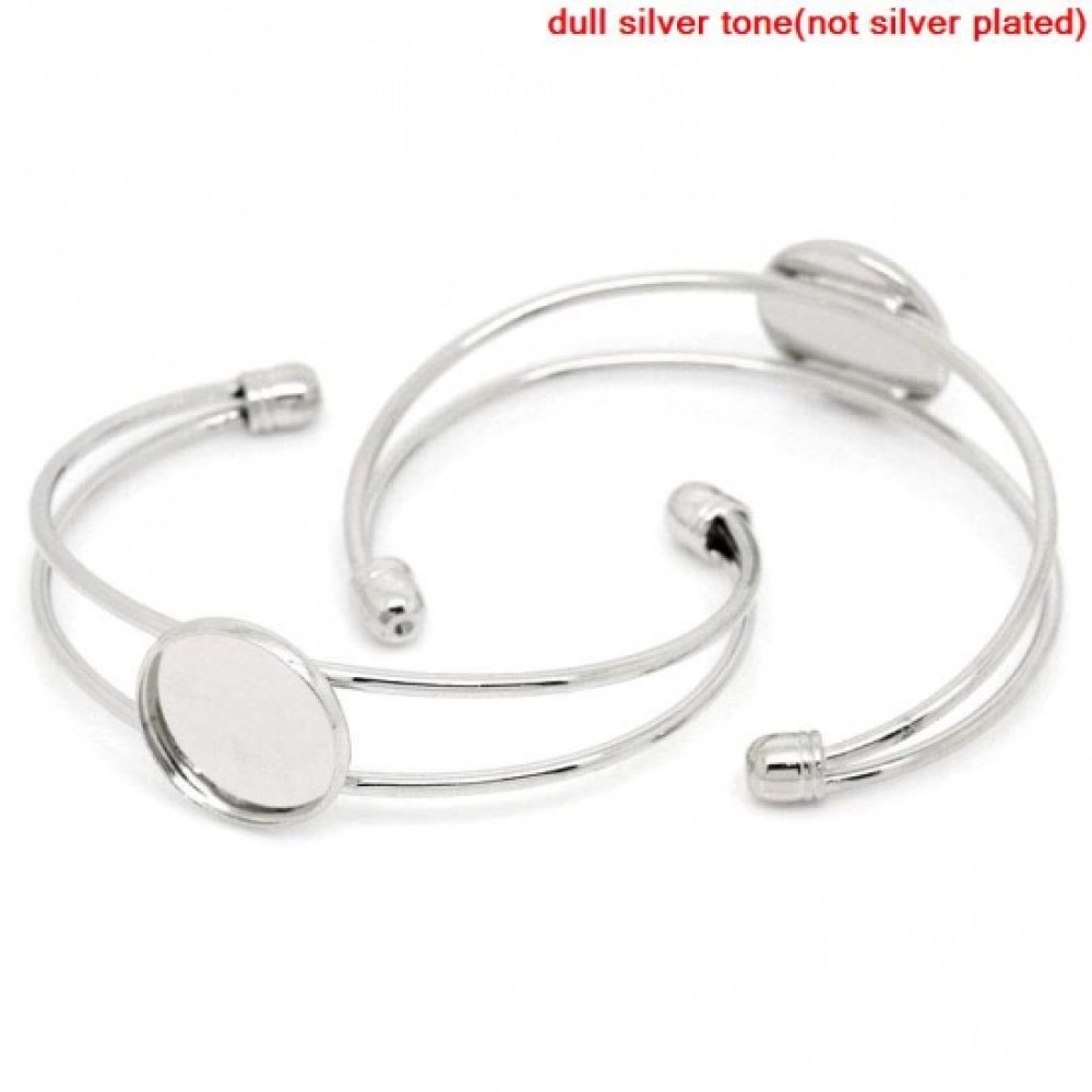 1 armbånd støtte runde cabochon + 1 glas cabochon 18 mm N°01