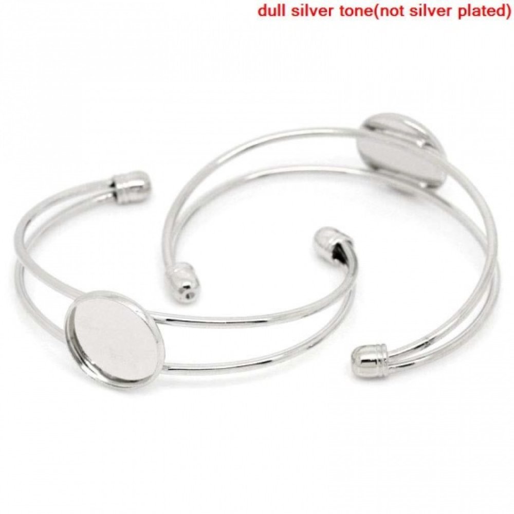 1 armbånd støtte runde cabochon + 1 glas cabochon 18 mm N°01
