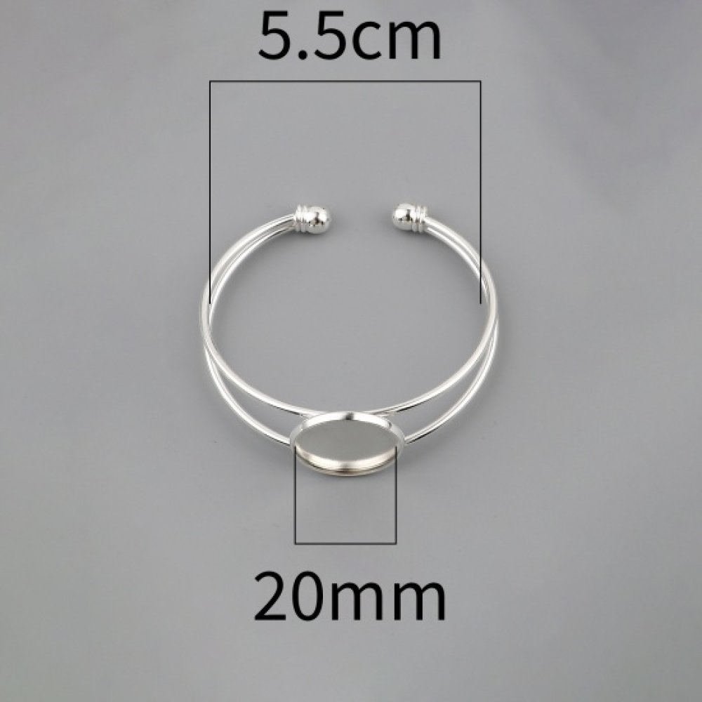 1 Cabochon støtte armbånd + 1 glas cabochon 20 mm N°01