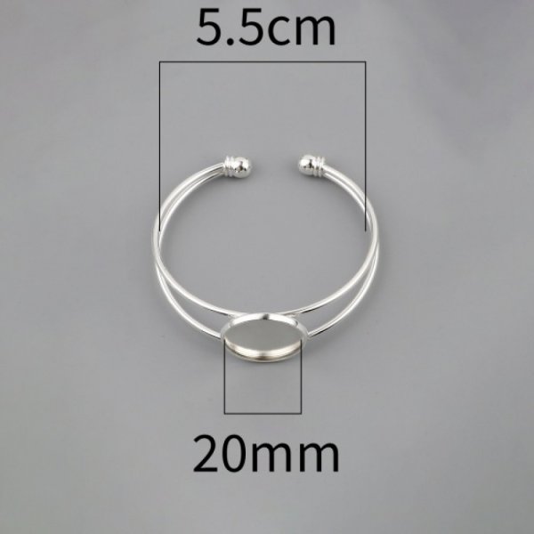 1 Cabochon st&oslash;tte armb&aring;nd + 1 glas cabochon 20 mm N&deg;01