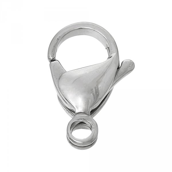 1 karabinl&aring;s i rustfrit st&aring;l 15 x 9 mm