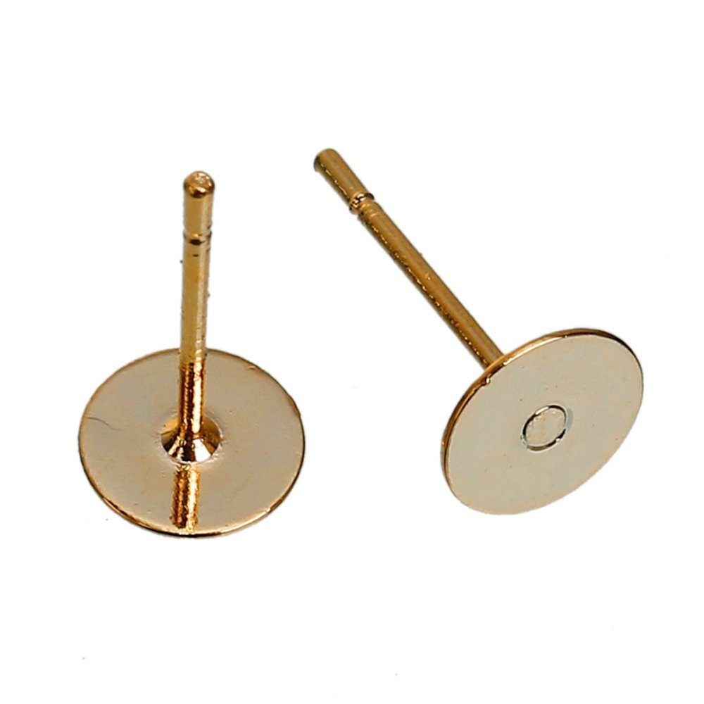 1 par 6 mm runde chip øreringe 14K forgyldt 14K forgyldt N°01