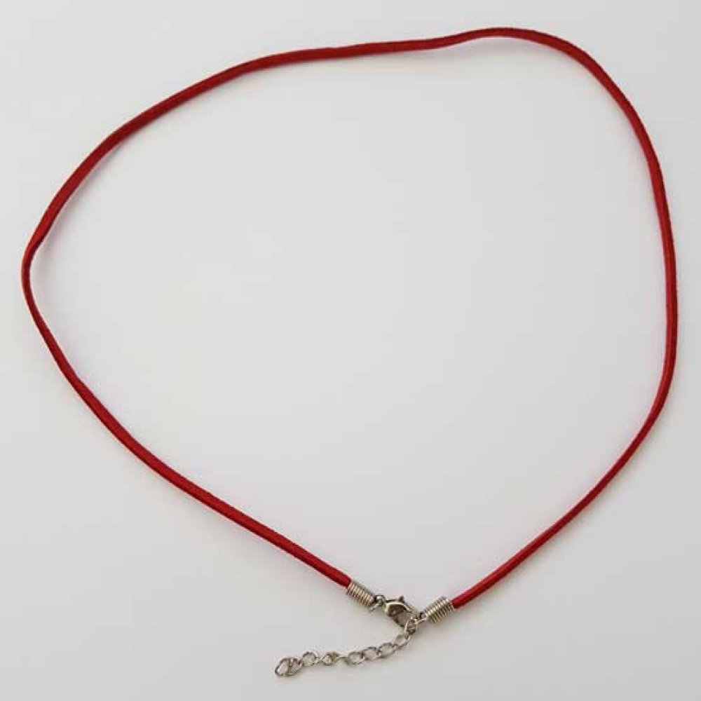 1 rød ruskind choker 51 cm med karabinlås