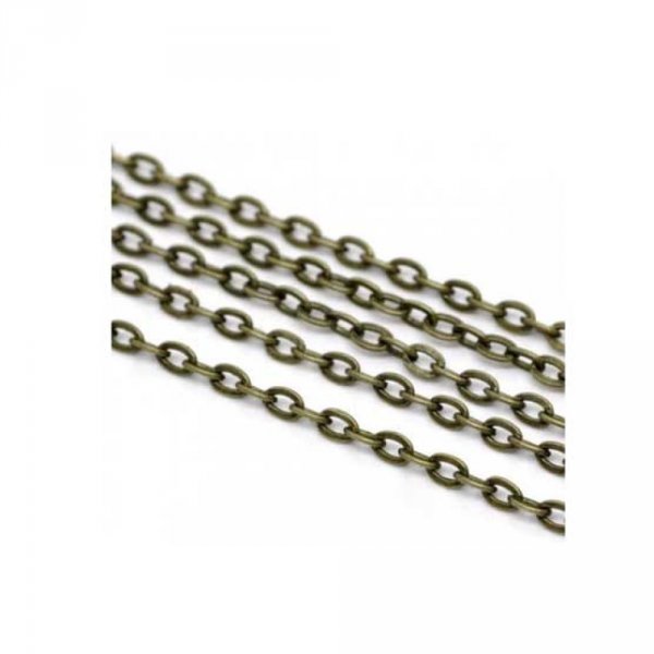 1 m&egrave;tre de chaine for&ccedil;at Bronze N&deg;05 3 x 2 mm