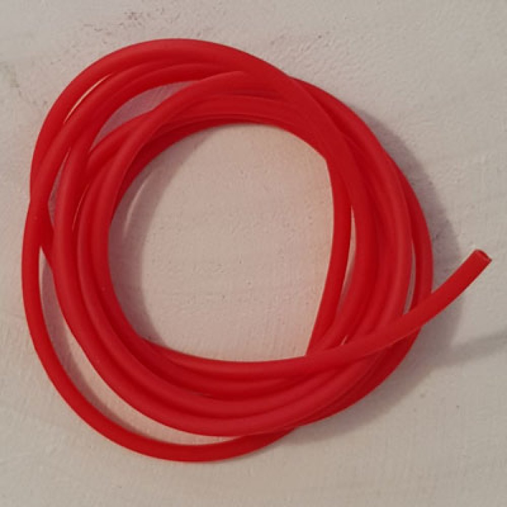 1 meter 2 mm hul pvc-snor Rød.