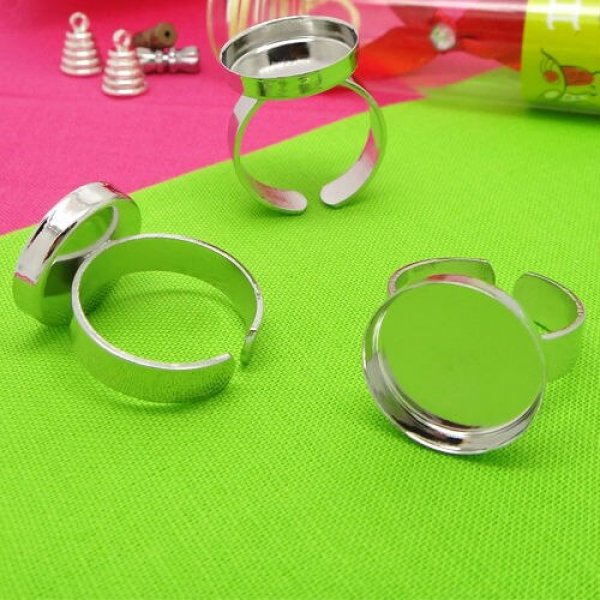 1 support bague plateau de 16 mm Argent N&deg;004