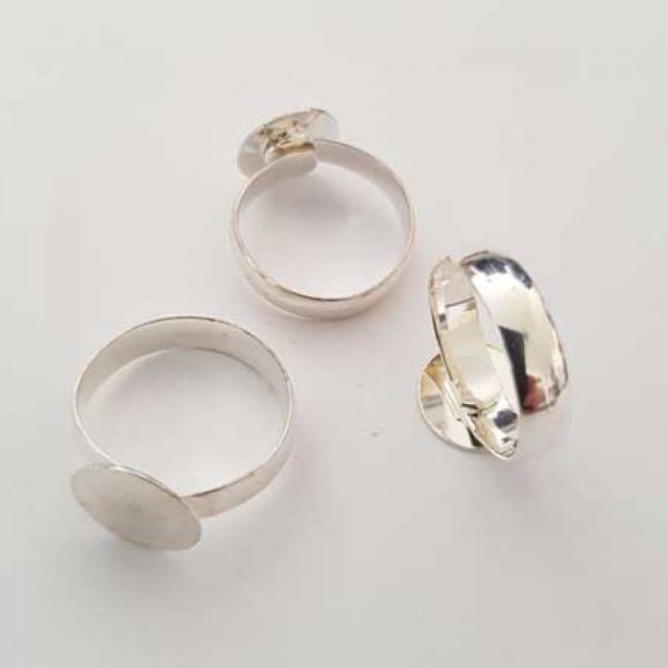 1 support bague ronde de 14 mm Argent N&deg;25