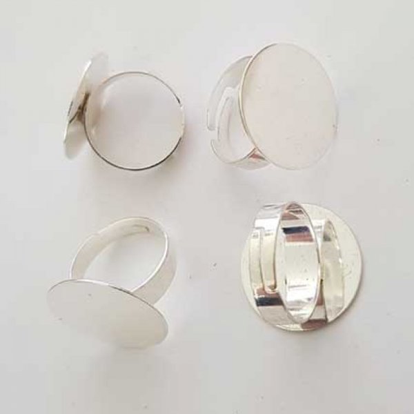 1 support bague ronde de 17 mm Argent N&deg;30